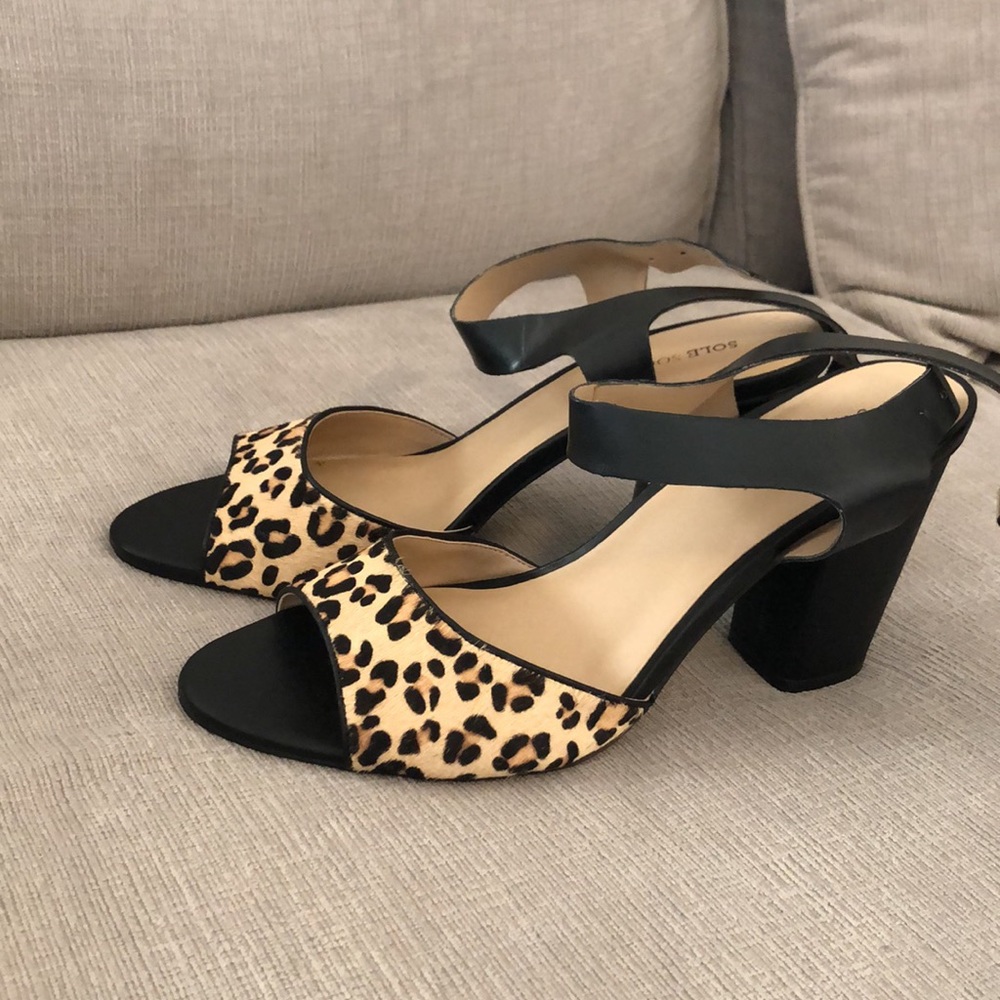 Sole Society Caddie Animal-Print Block Heel Sandal